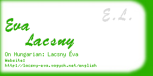 eva lacsny business card